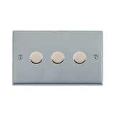 Hamilton 953X40 Polished Chrome Dimmer Switch 3 Gang 400W