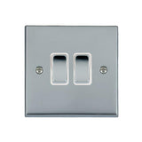 Hamilton 95R22BC-W Polished Chrome Light Switch 2 Gang 10A