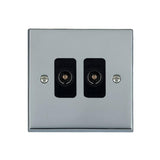 Hamilton 95TV2B Polished Chrome TV Socket 2 Gang