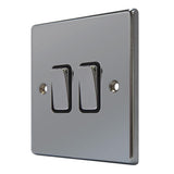 Hamilton 78R22BK-B Black Nickel 2 Gang Light Switch