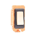 Hamilton FLDP-PB Polished Brass 20A Double Pole Rocker Switch with White and Black Bezels