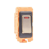 Hamilton FLDPN-SB Satin Brass 20A Double Pole Neon Rocker Switch with White and Black Bezels