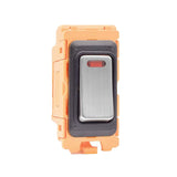 Hamilton FLDPN-SS Satin Stainless 20A Double Pole Neon Rocker Switch with White, Black and Quartz Grey Bezels