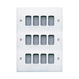 MK K14352WHI Edge Grid Plate 12 Module White Metal