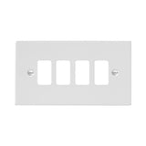 Hamilton 8MW4GP Matt White 4 Gang Grid Fix Aperture Plate with Grid