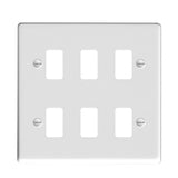 Hamilton 8MW6GP Matt White 6 Gang Grid Fix Aperture Plate with Grid