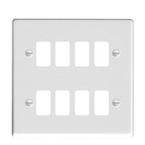 Hamilton 8MW8GP Matt White 8 Gang Grid Fix Aperture Plate with Grid