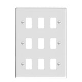 Hamilton 8MW9GP Matt White 9 Gang Grid Fix Aperture Plate with Grid