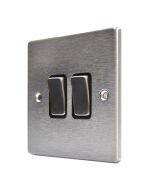 Hamilton 74R22SS-B Stainless Steel 2 Gang Light Switch