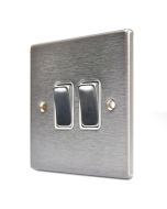 Hamilton 74R22SS-W Stainless Steel 2 Gang Light Switch