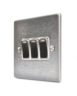 Hamilton 74R23SS-W Stainless Steel 3 Gang Light Switch