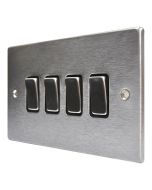 Hamilton 74R24SS-B Stainless Steel 4 Gang Light Switch