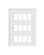 Hamilton 8012GP Gloss White 12 Gang Grid Fix Aperture Plate with Grid