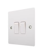 Hamilton 80R22WH-W Gloss White 10A 2 Gang Light Switch