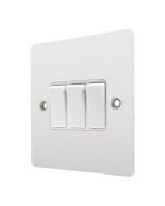 Hamilton 80R23WH-W Gloss White 10A 3 Gang Light Switch