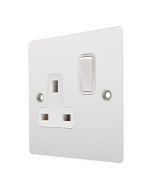 Hamilton 80SS1WH-W Gloss White 13A Single Socket