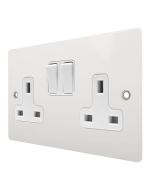 Hamilton 80SS2WH-W Gloss White 13A Double Socket