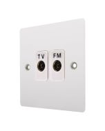 Hamilton 80TVFMW Gloss White Isolated TV/FM Diplexer 1in/2out