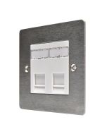 Hamilton 842J45W Stainless Steel RJ45 Twin Socket