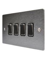 Hamilton 84R24SS-B Stainless Steel 10a 4 Gang Light Switch