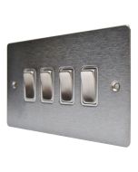 Hamilton 84R24SS-W Stainless Steel 10a 4 Gang Light Switch