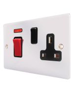 Hamilton 8745SS1BC-B Polished Chrome 45A Cooker Switch + Neon + Socket