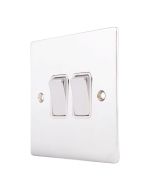 Hamilton 87R22BC-W Polished Chrome 10a 2 Gang Light Switch