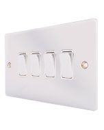 Hamilton 87R24BC-W Polished Chrome 10a 4 Gang Light Switch