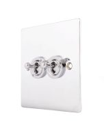 Hamilton 87T22 Polished Chrome 10a 2 Gang Dolly Switch