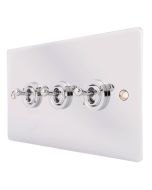 Hamilton 87T23 Polished Chrome 10a 3 Gang Dolly Switch