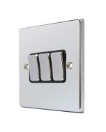 Hamilton 77R23BC-B Polished Chrome 3 Gang Light Switch