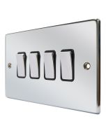 Hamilton 77R24BC-B Polished Chrome 4 Gang Light Switch