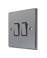 Hamilton 78R22BK-B Black Nickel 2 Gang Light Switch