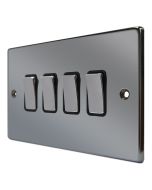 Hamilton 78R24BK-B Black Nickel 4 Gang Light Switch