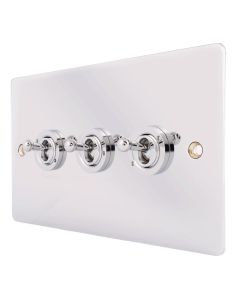 Hamilton 87T23 Polished Chrome 10a 3 Gang Dolly Switch