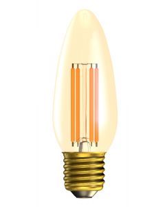 BELL 60813 3.3W LED Vintage Candle Bulb Dimmable - SES, Amber, 2000K