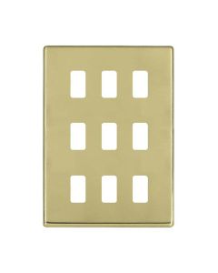 Hamilton 7G219GFP G2 Polished Brass 9 Gang grid-fix face plate (face plate only)