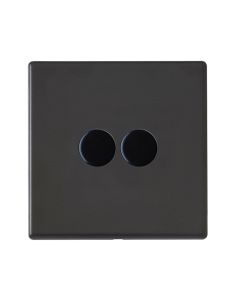 Hamilton Hartland G2 Matt Black 2 Gang 100w 2 Way LED Dimmer