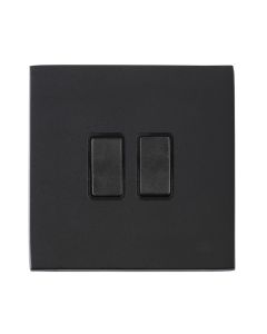 Hamilton Hartland G2 Matt Black 10a 2 Gang Light Switch