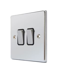 Hamilton 77R32BC-B Polished Chrome 2 Gang Light Switch Intermediate