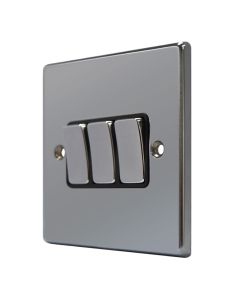 Hamilton 78R23BK-B Black Nickel 3 Gang Light Switch