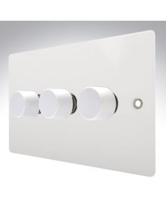 Hamilton 803X40 Gloss White 3 Gang Dimmer 400W