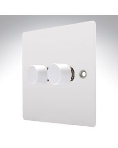 Hamilton 802X40 Gloss White 2 Gang Dimmer 400W 