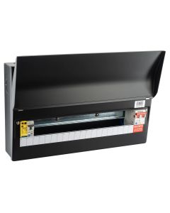 Lewden 9 Way RCBO Black Consumer Unit complete with pre-wired SPD Kit