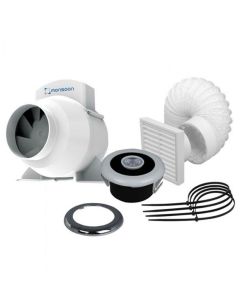 National Ventilation UMDTKLED Monsoon Inline LED Shower Light Extractor Fan Kit