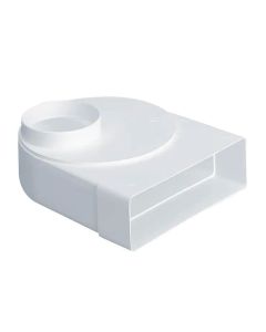 National Ventilation MONV5625 Rectangular Flat Duct 204 x 60 mm Elbow Bend with 90 Degree 102 mm Offset Rotating Spigot