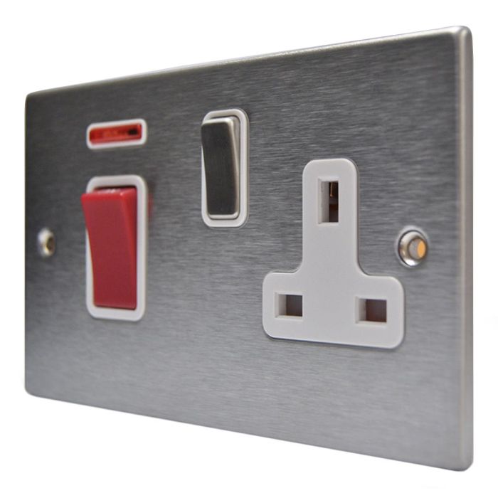 Hamilton 7445SS1SS-W Stainless Steel 45a Switch & Socket