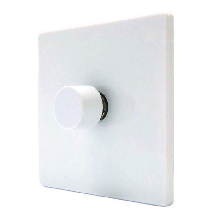 Hamilton 7WC1X40WH CFX Gloss White Push Dimmer 1 Gang 2 Way 400W