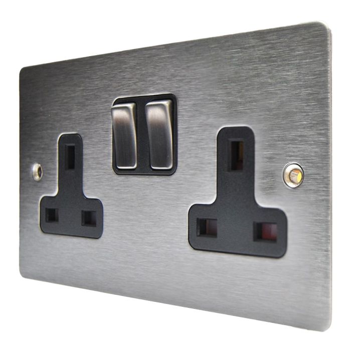 Hamilton 84SS2SS-B Stainless Steel 13a Double Socket