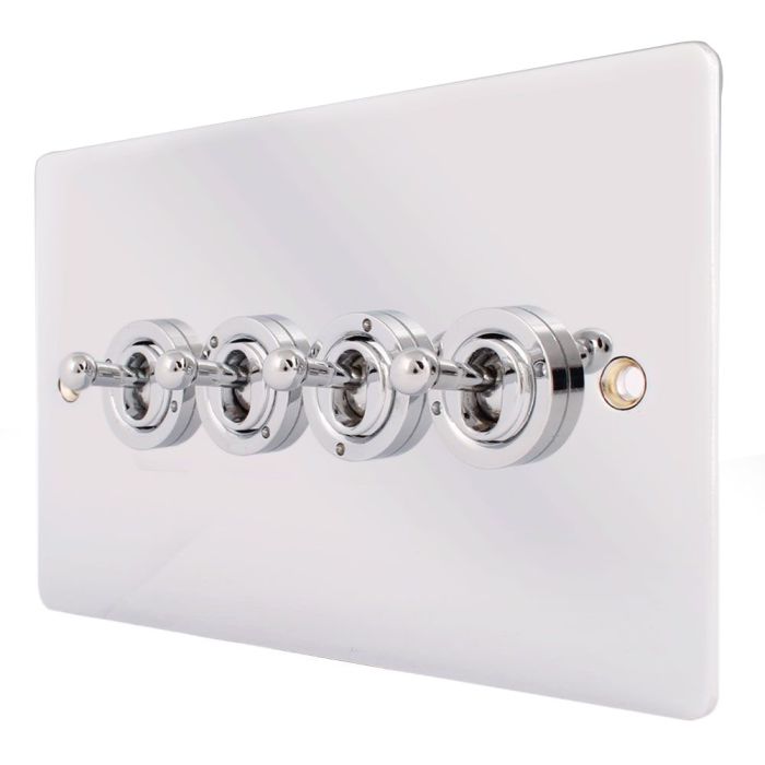 Hamilton 87T24 Polished Chrome 10a 4 Gang Dolly Switch